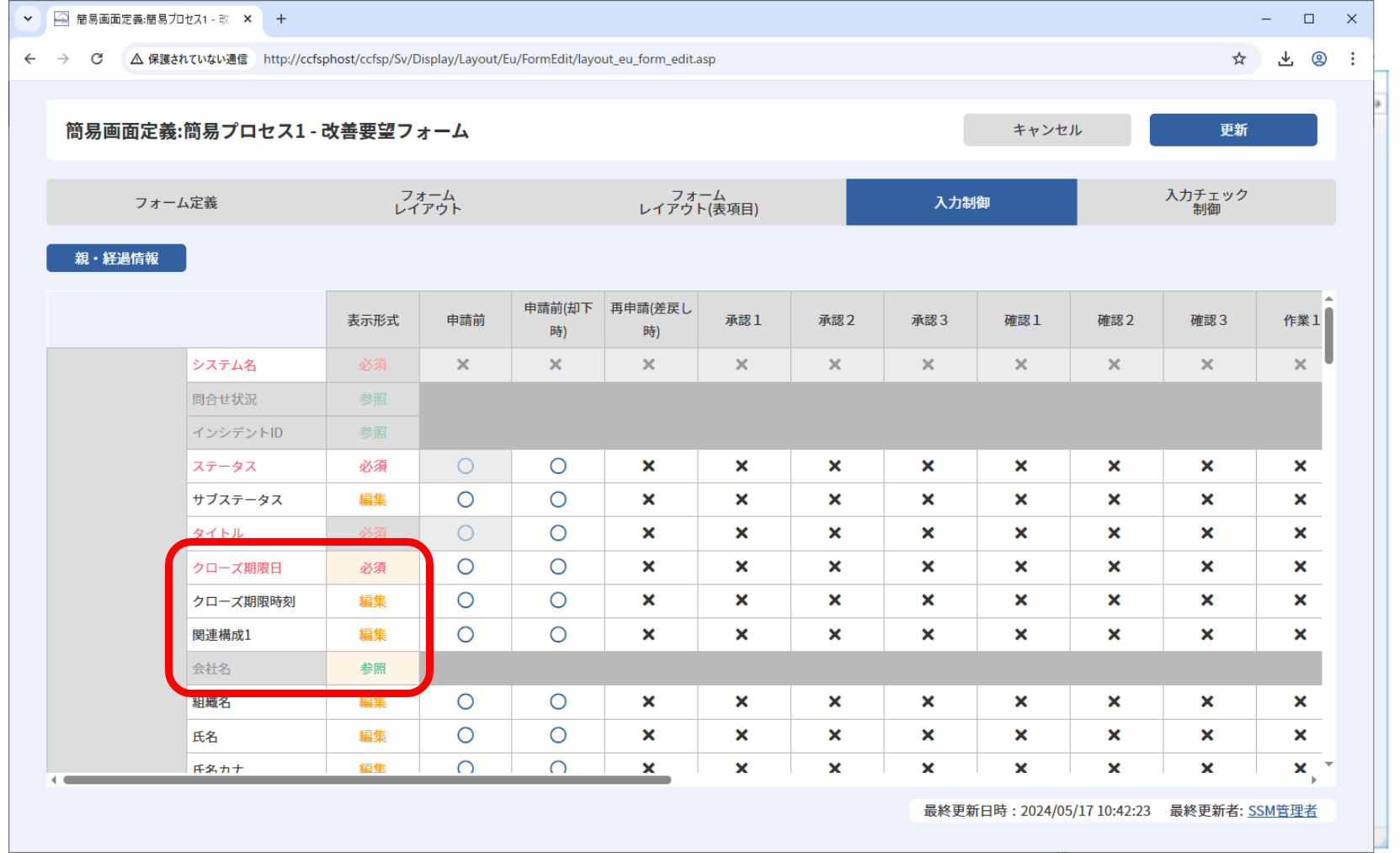 入力制御、表示形式変更